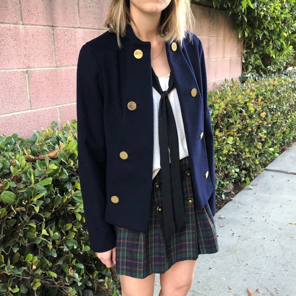 Tory Burch Jackets & Blazers - Navy & Gold Tory Burch 100% Wool Peacoat